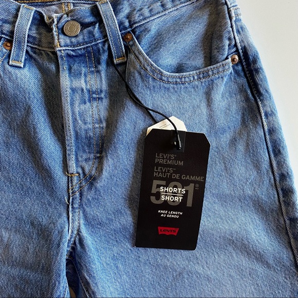 NEW Levi’s 501 Mid Thigh Distressed Jean Shorts 25 - Picture 10 of 13